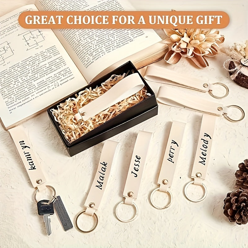 Set of 50 Leather Keychains for Personalization DIY Crafting Kit for Women
