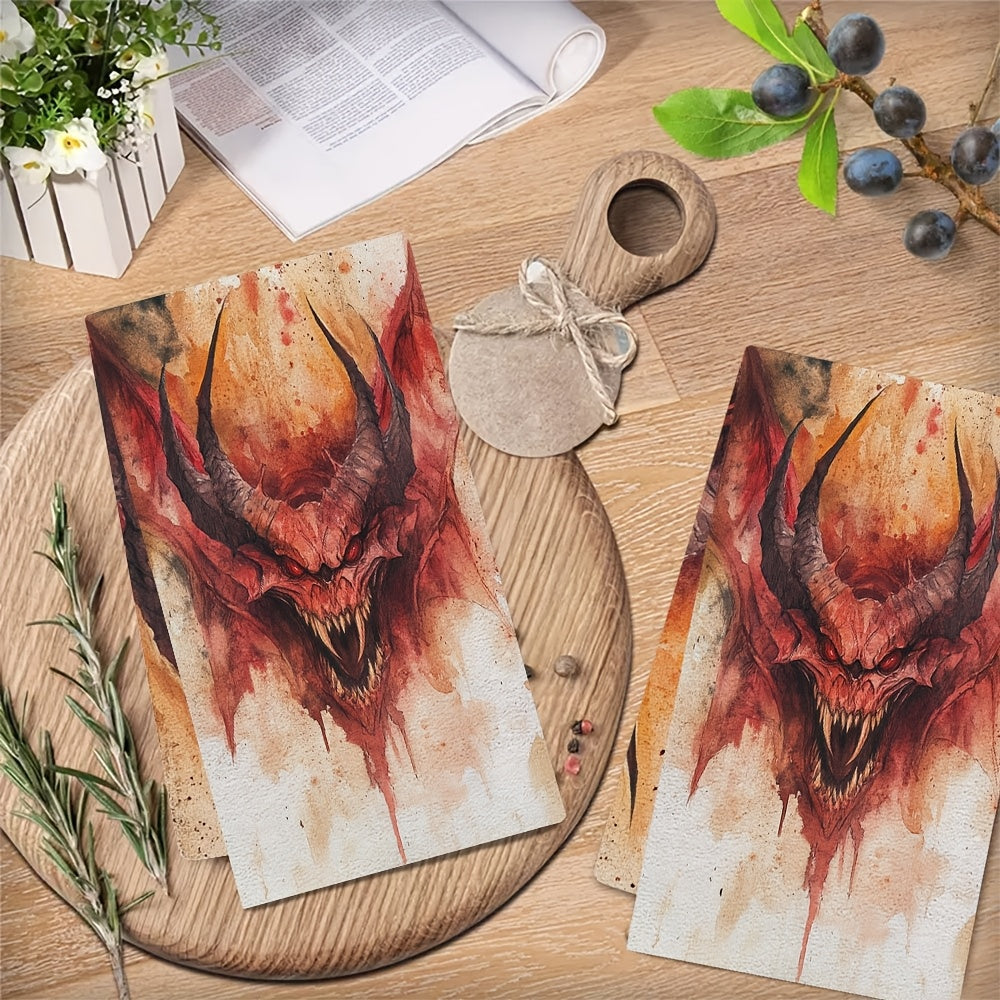 Set of 2 Coastal Kitchen Towels 40x60cm Super Absorbent Dish Hand Towels