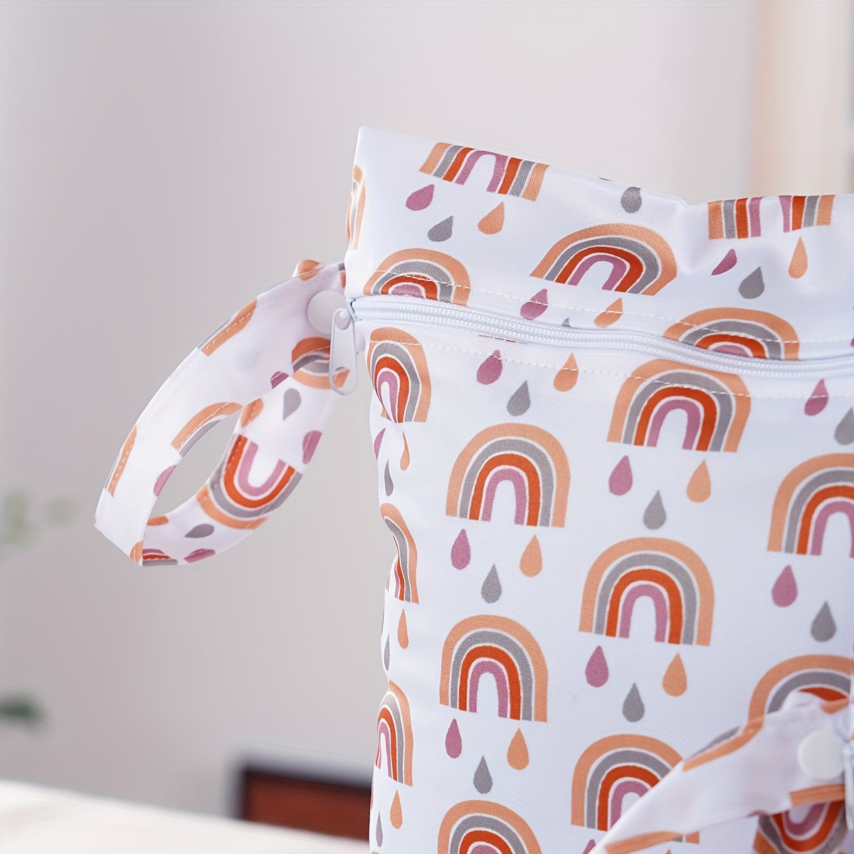 Set of 2 Waterproof Wet Dry Bags for Baby Diapers Swimsuits and Breast Pump Parts Polyester Organizer for Infants and Toddlers