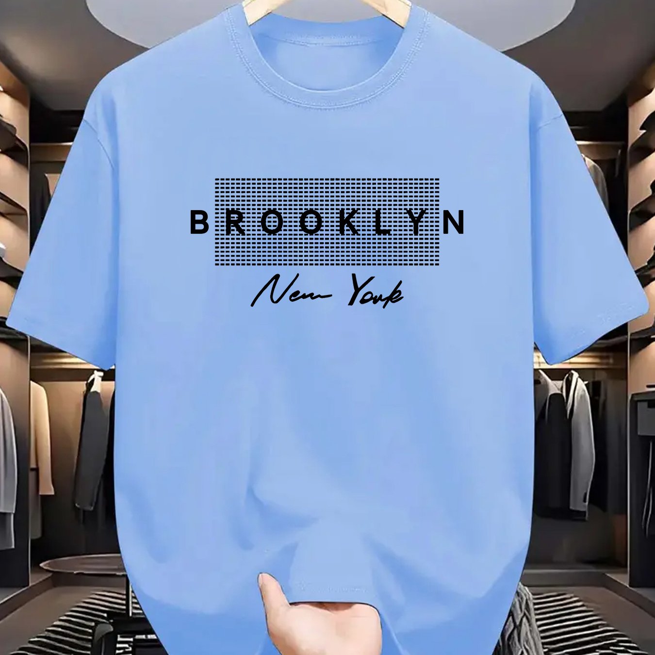 Camiseta de manga larga negra para hombre, de poliéster, con patrón geométrico, verano, casual, ajuste regular