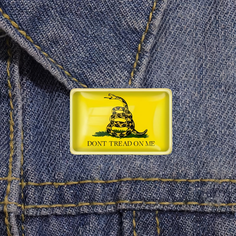 Yellow Snake Design Alloy Brooches Set for Clothing and Accessories Square Pins 10 Pack