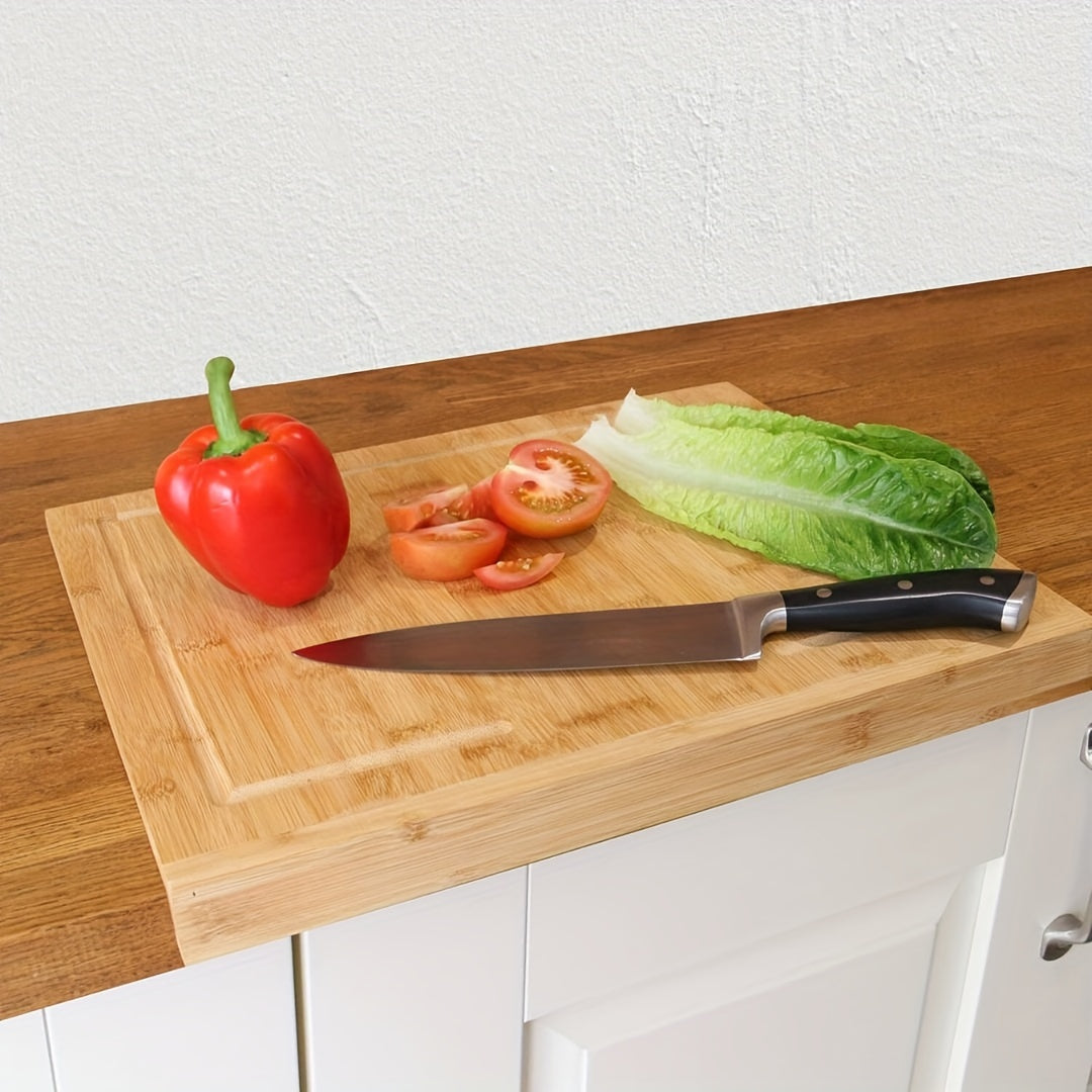 Bamboo Chopping Board with Anti-Skid Edge Water-Resistant Kitchen Cutting Surface