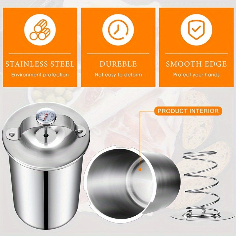 Stainless Steel Meat Tenderizer with Thermometer for Cooking Steamed and Boiled Meats