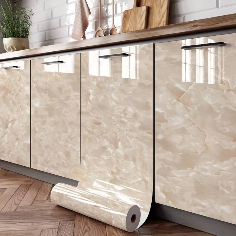 Waterproof Peel and Stick Marble Wallpaper Vinyl Self-Adhesive Wall Covering for Kitchen Backsplash and Furniture