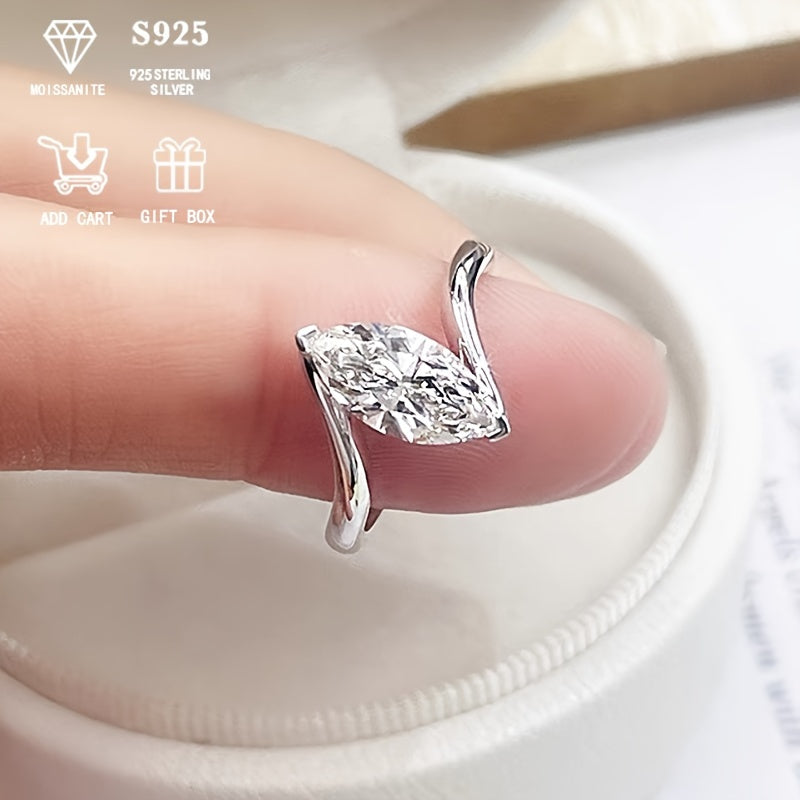 Sterling Silver Moissanite Engagement Ring for Women 2ct Allergy-Free Wedding Jewelry