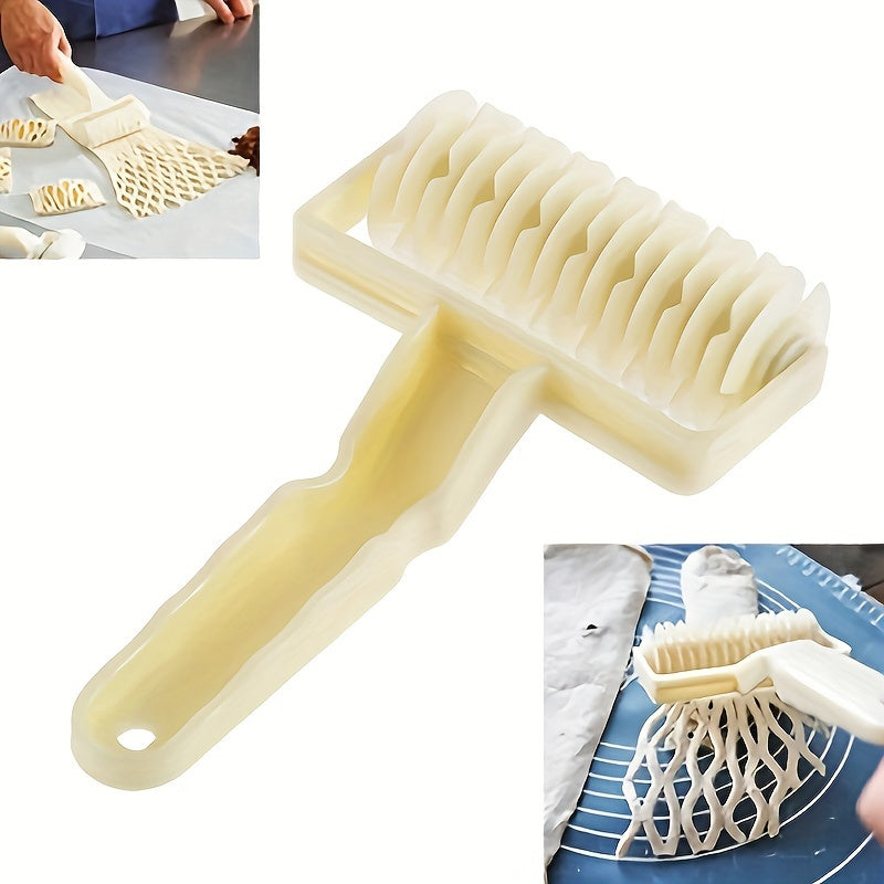 Plastic Food-Safe Grid Roller Cutter for Pastry Baking Pie Pizza Cookie Dough