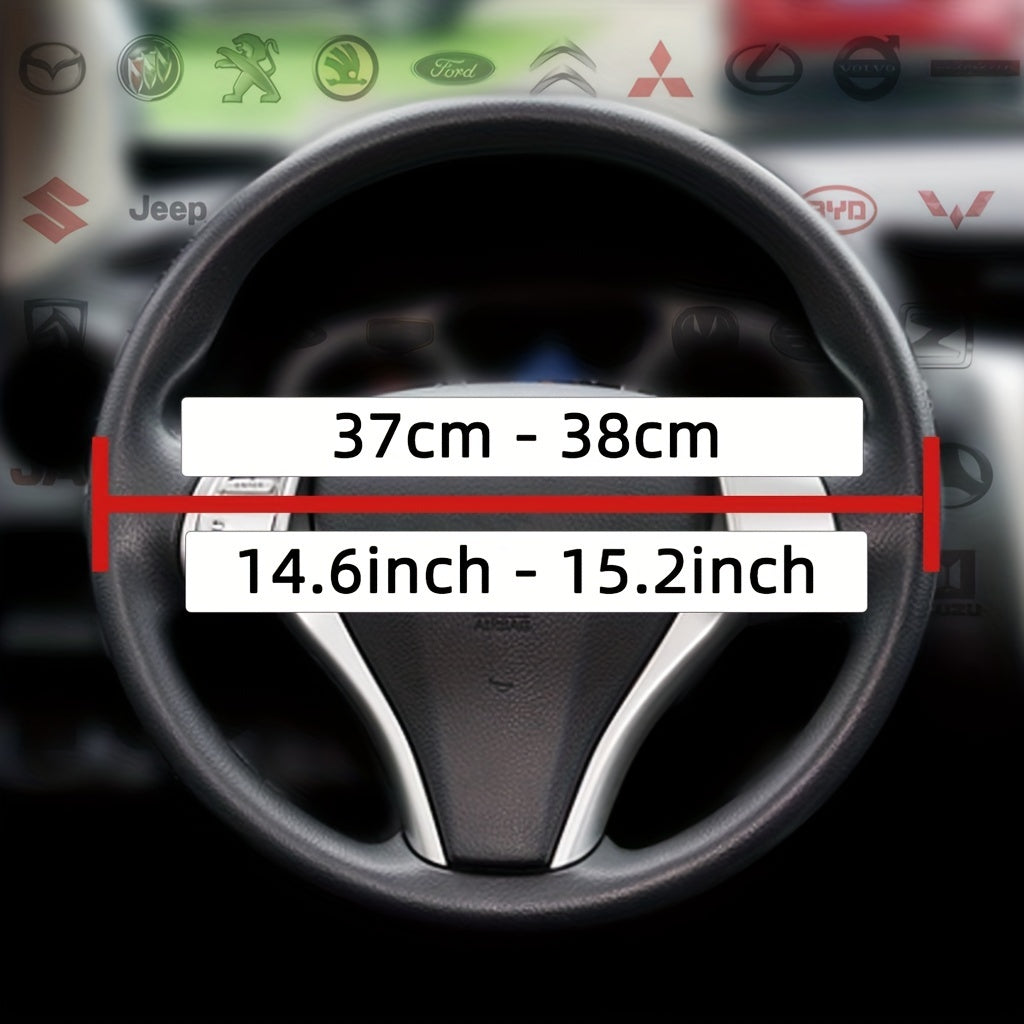 Universal teri avtomobil rul boshqich qopqog'i 38.1cm DIY ignalar va ip bilan