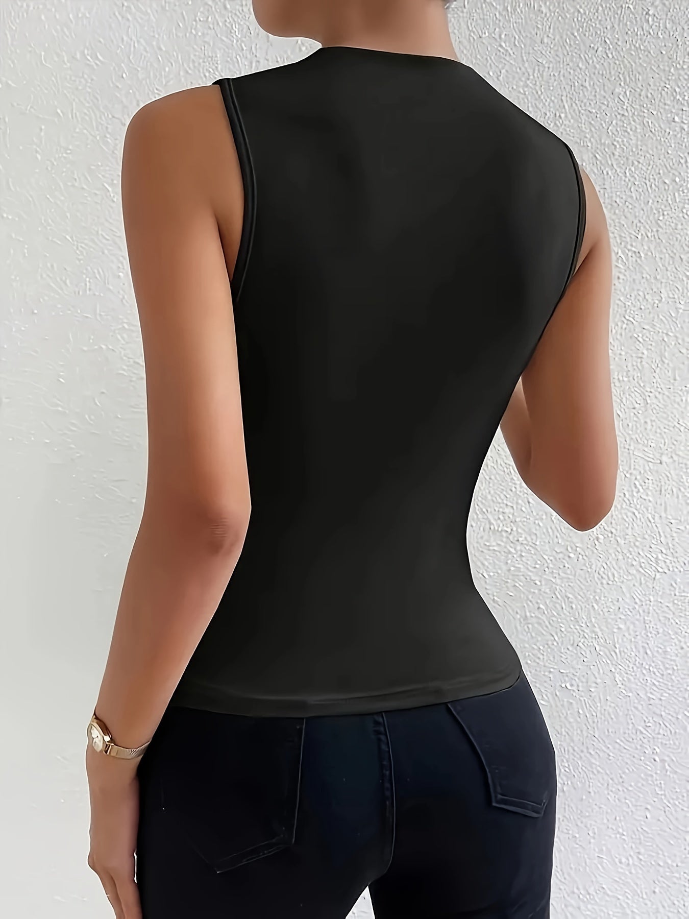 Women's Sleeveless Mock Neck Lingerie Top Comfortable Fit