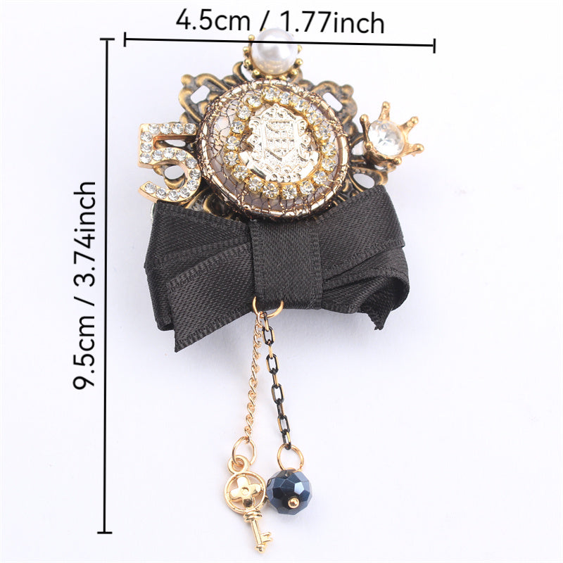 Rhinestone Bow Brooch for Women Stylish Jewelry Accessory for Outfits Purses and Headwear