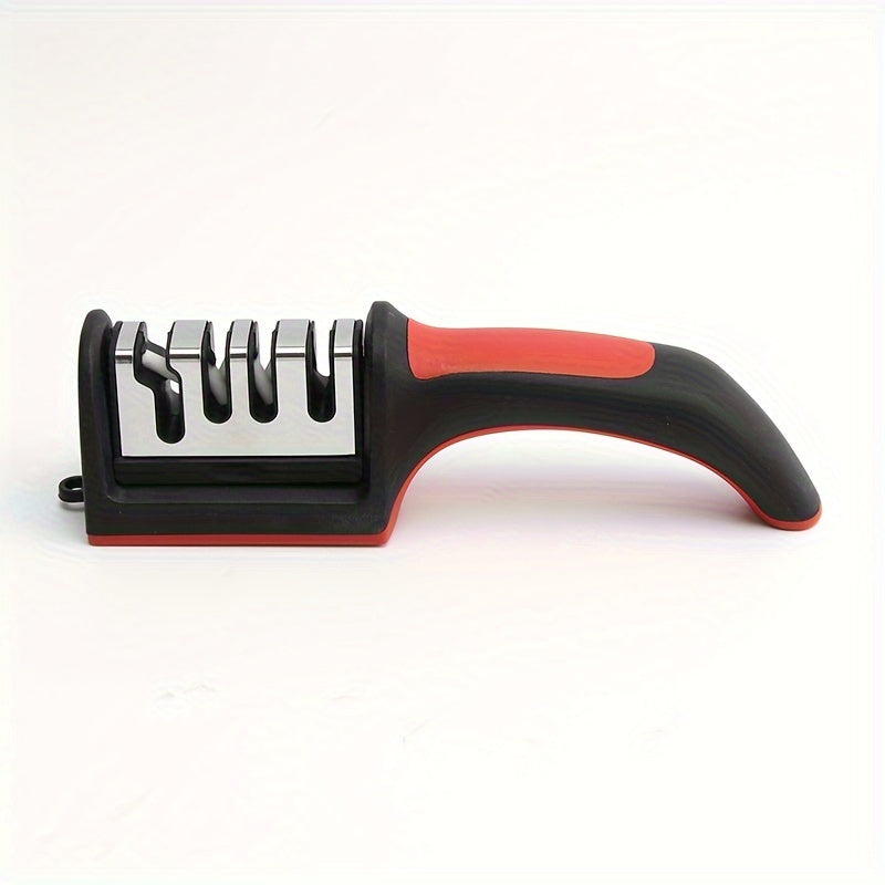 Portable 4-in-1 Knife Sharpener Plastic No Power Needed for Kitchen and Outdoor Use