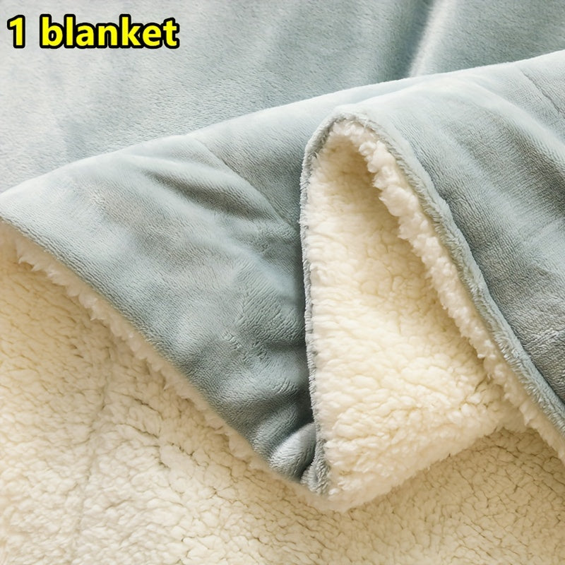 Double-Sided Plush Throw Blanket with Soft Warm Comfort Light Gray Fleece All-Season Knitted Bed Cover