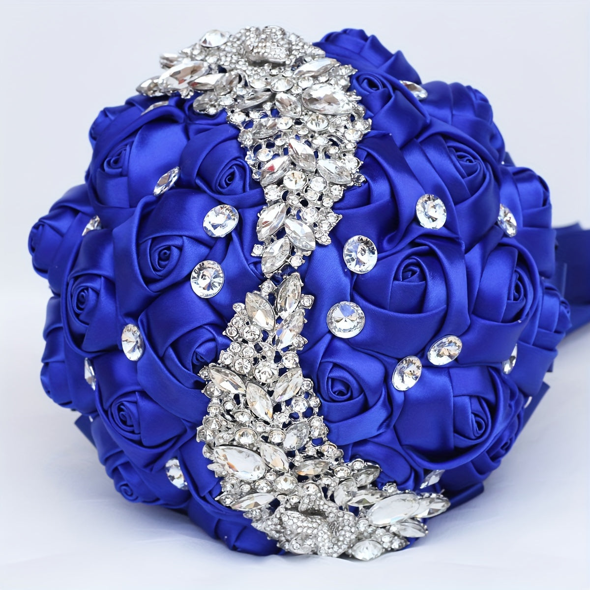 Elegant Bridal Bouquet with Crystals Polyester Spandex Handheld Wedding Flower