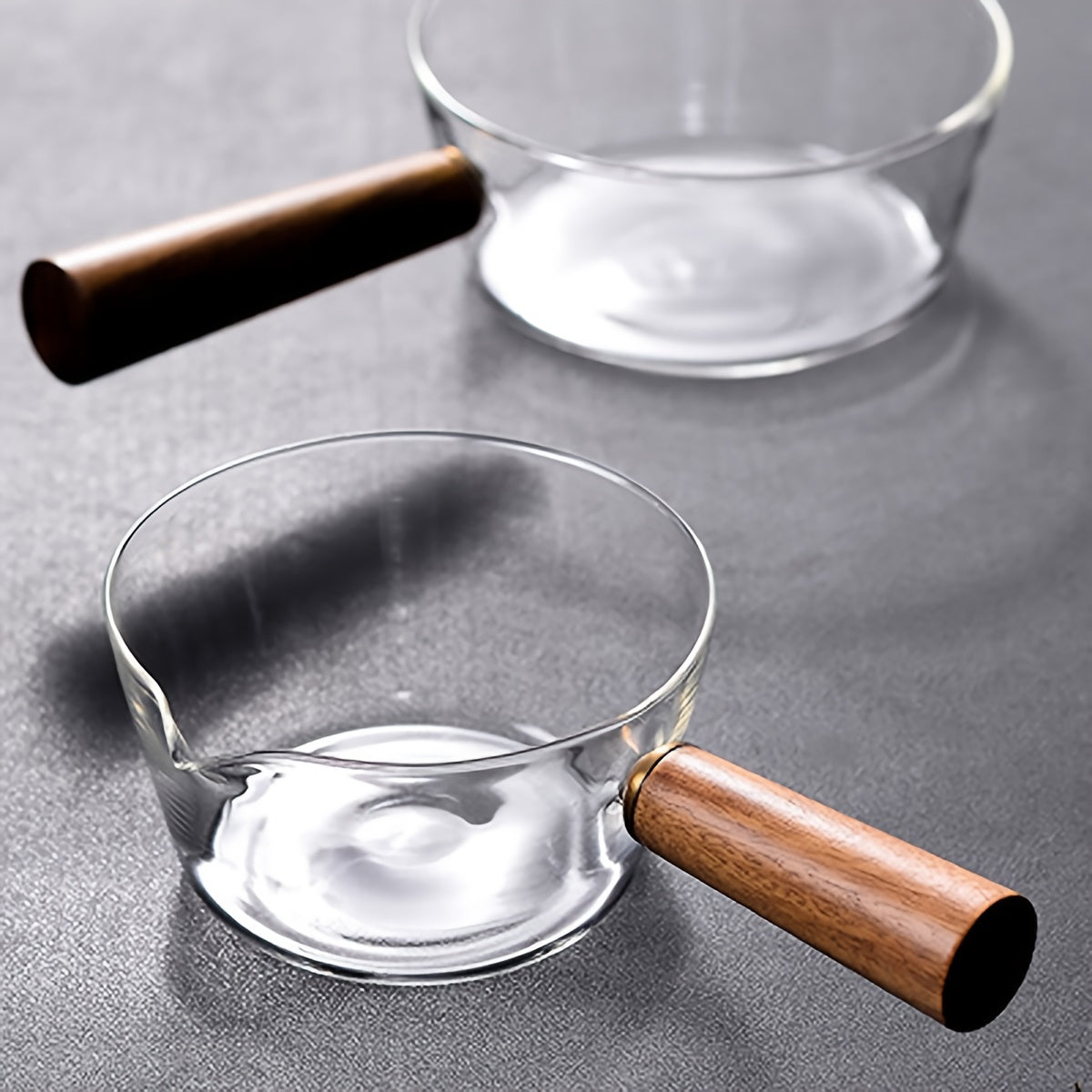 Olla de vidrio transparente para cocinar con superficie antiadherente para calentar en la estufa