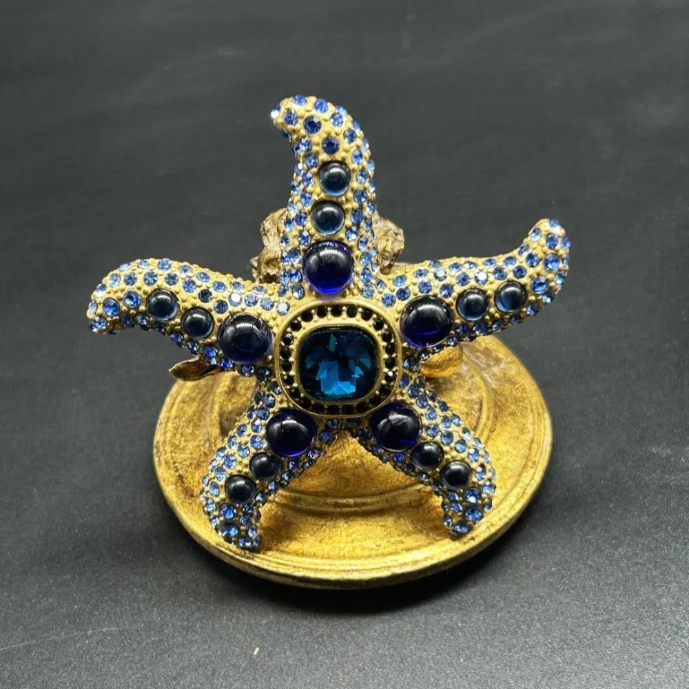 Women's Starfish Brooch Pin Rhinestone Accents Irregular Design Jewelry