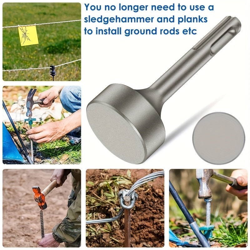 Ground Rod Driver Steel Heavy Duty Round Shank for Grounding and Fence Posts