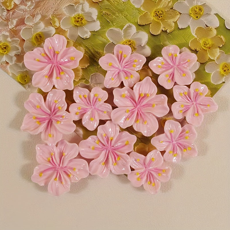 Pink Cherry Blossom Refrigerator Magnet Set 12 Pieces Decorative Kitchen Office