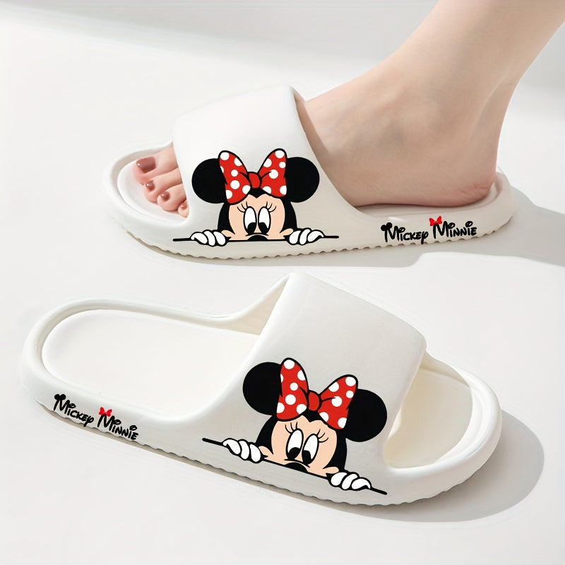 Women’s EVA Summer Slides Non-Slip Beach Flip-Flops White Pink Red Bow