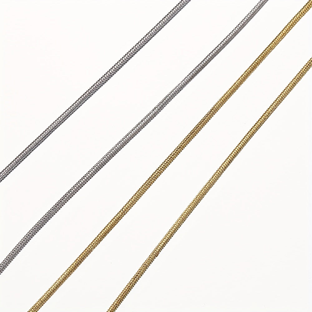 Stainless Steel Snake Chain Necklaces for Men and Women, 5 Pieces