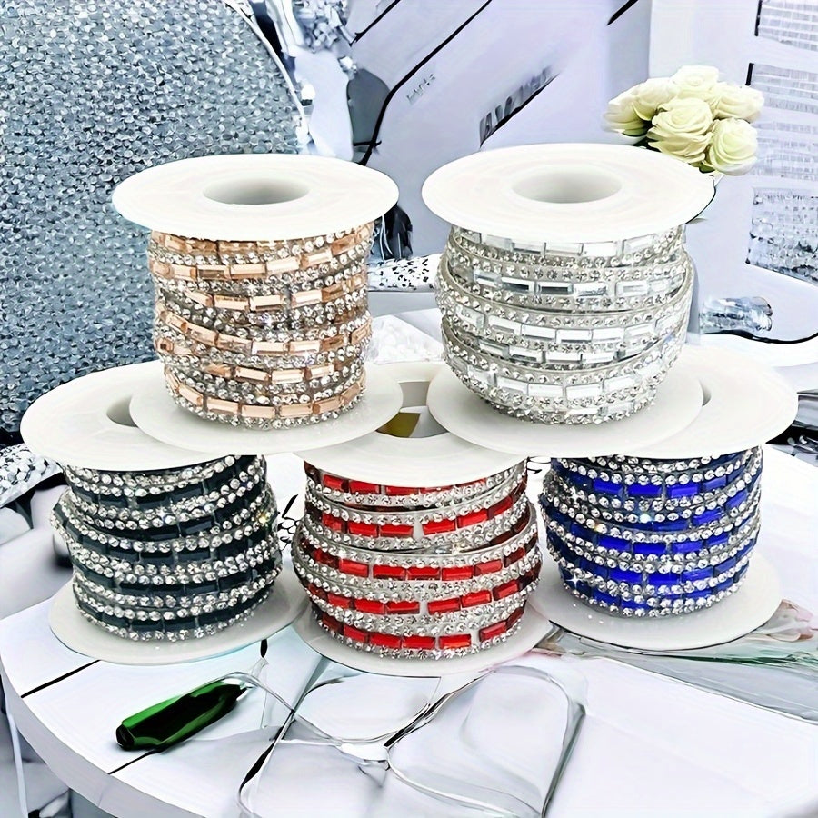 Rhinestone Trim Strip 0.7cm Wide Crystal Ribbon for Fashion Shoes Decor