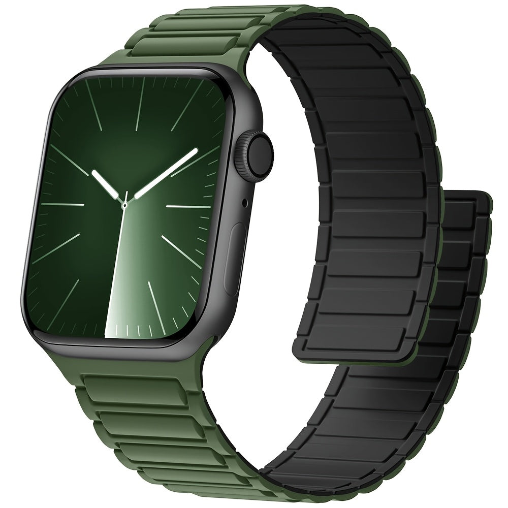 Silicone Magnetic Sport Band for Apple Watch Compatible with Series 1-10 and 38mm-49mm Sizes