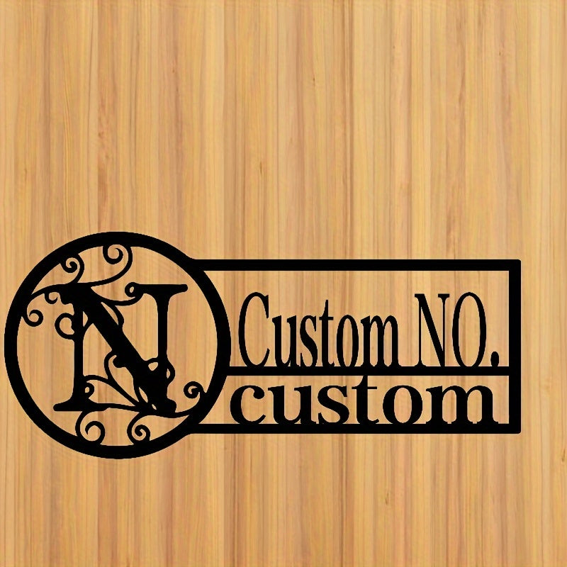 Oq metall misdan yasalgan eshik belgisi, oilaviy nom bilan, ichki va tashqi foydalanish uchun