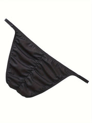 Men's Ribbed High Cut Boxer Briefs Low Waist Solid Color Polyamide Elastane