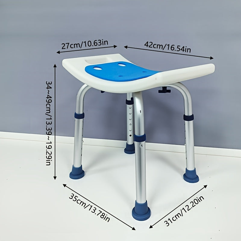 Kichik uyda foydalanish uchun mo'ljallangan hammom stuli, qariyalarga va homilador ayollarga mos, sirpanmaydigan dizayn, 6 balandlikni sozlash, vannada foydalanish uchun qulay.