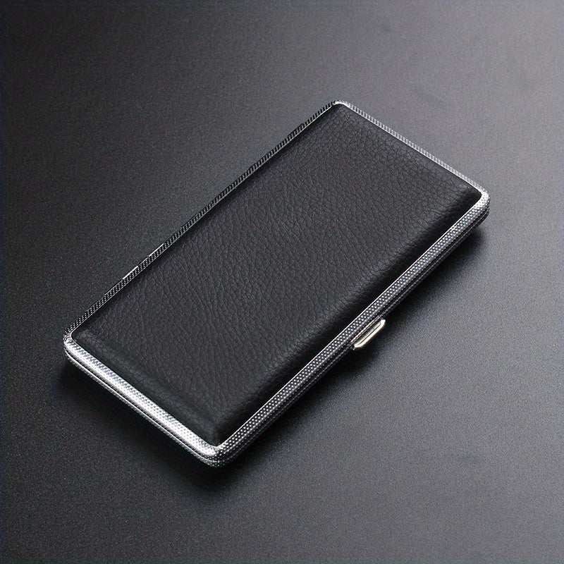 Unisex Leather Cigarette Case Holds 14 Cigarettes Extra Long PU Leather Smoking Accessory