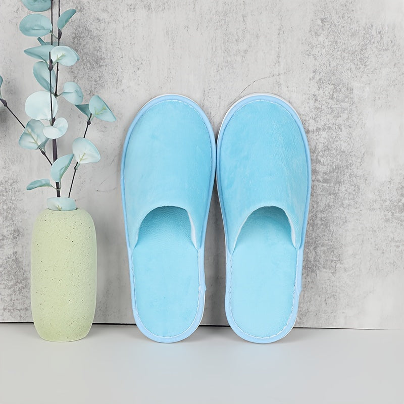 Women Coral Fleece Disposable Slippers Thick Warm Soft Winter