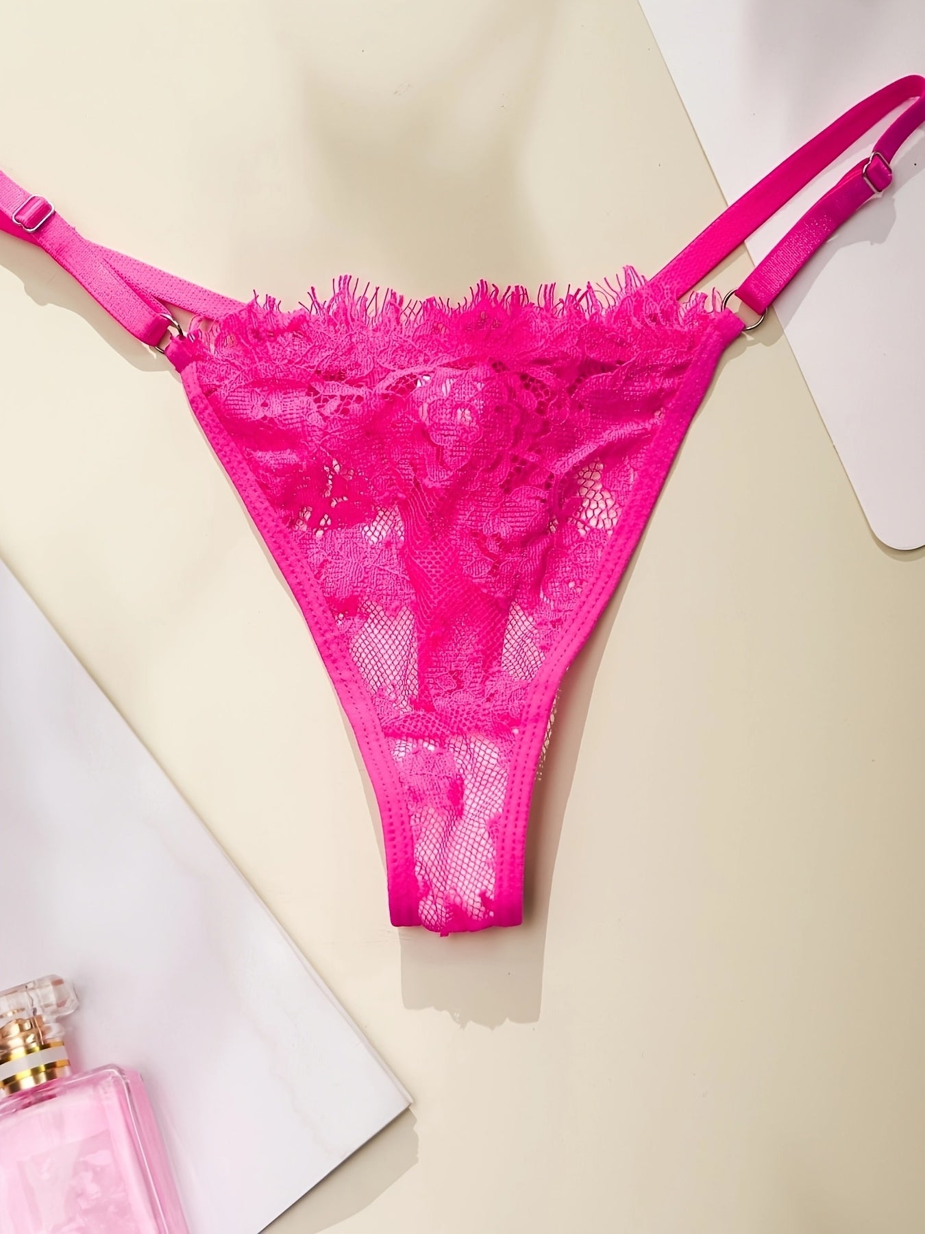 Lingerie Set with Lace and Thin Shoulder Straps for Women