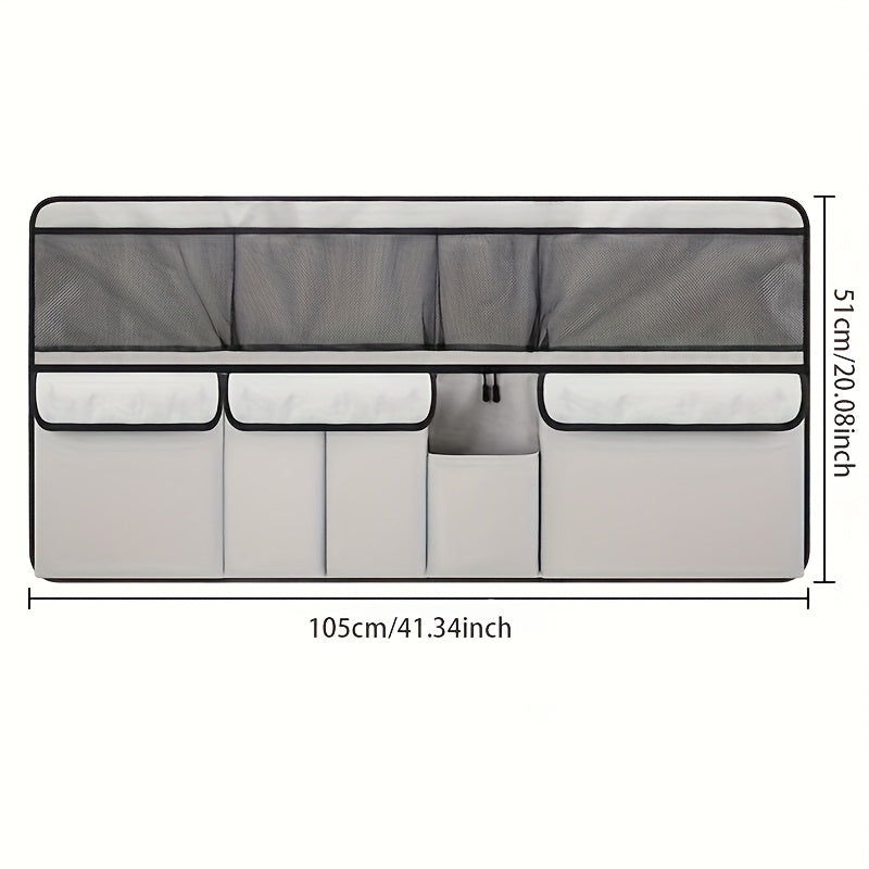 Organizador de almacenamiento para coche de poliéster multifunción para asiento trasero y maletero
