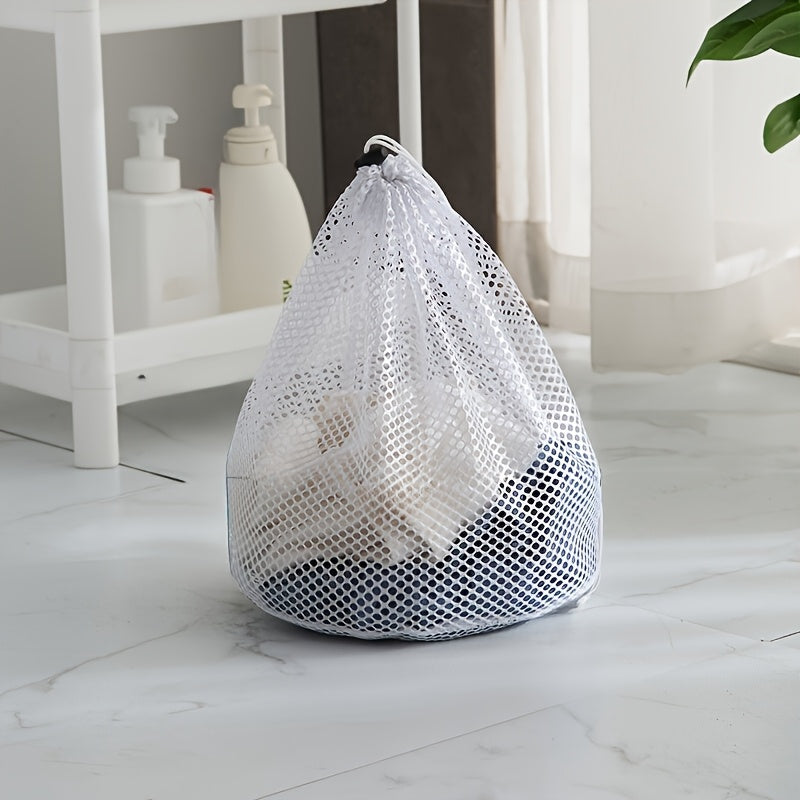 Large Oval Non-Woven Fabric Laundry Bag with Drawstring for Delicates and Travel