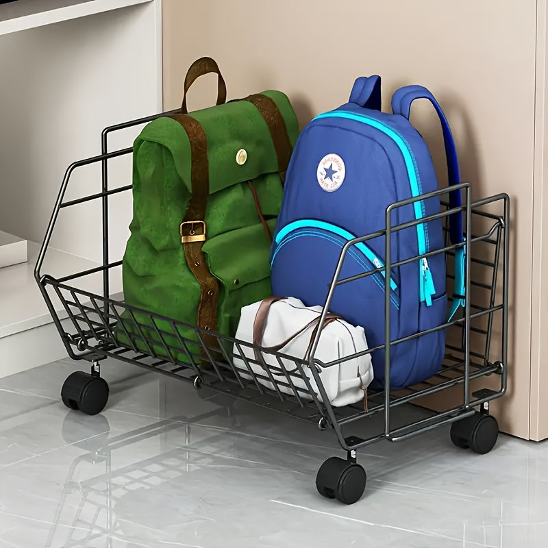 cesta de almacenamiento bajo escritorio con ruedas para mochilas y organización de oficina