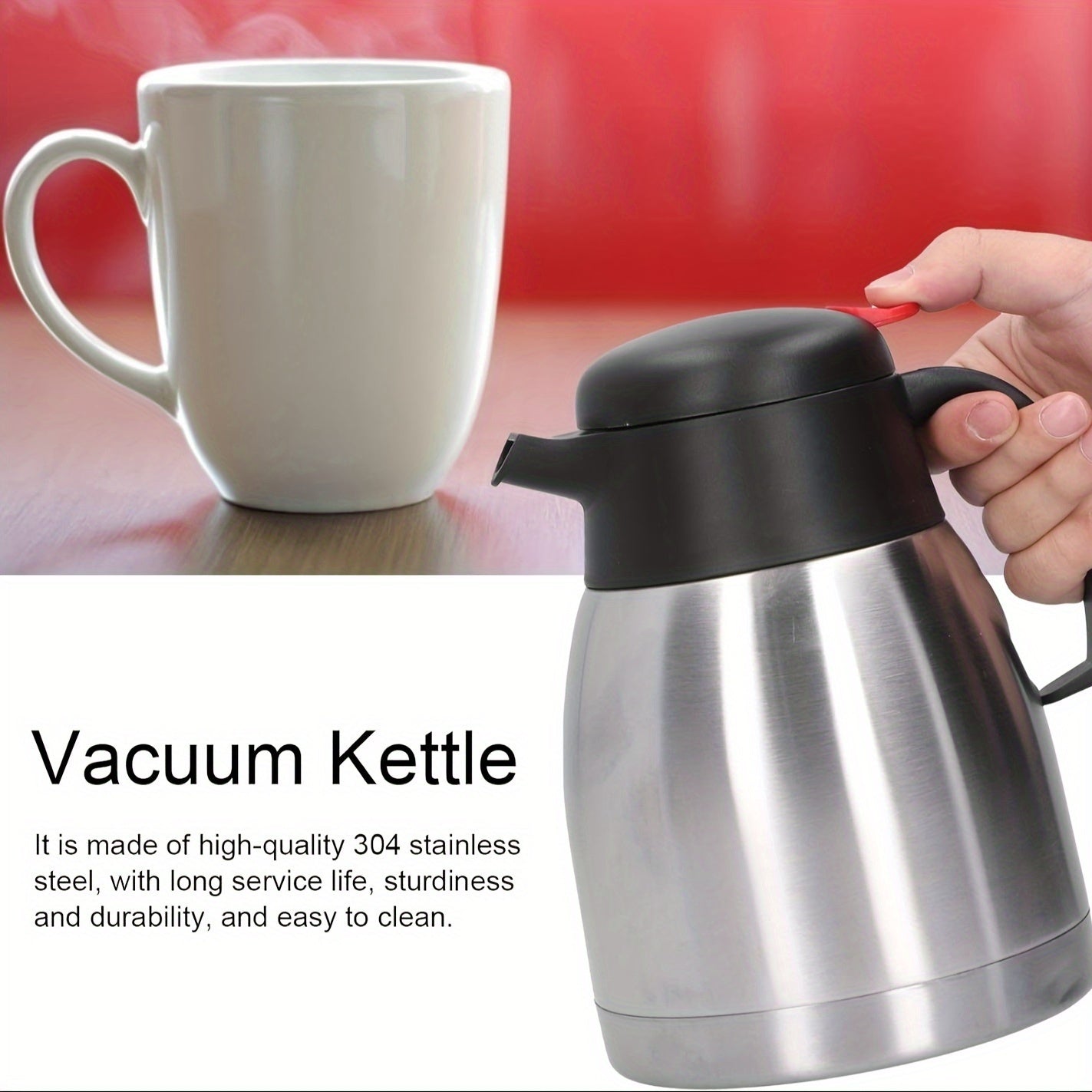 Insulated Stainless Steel Vacuum Bottle Double Layer Water Jug for Home Office Carafe