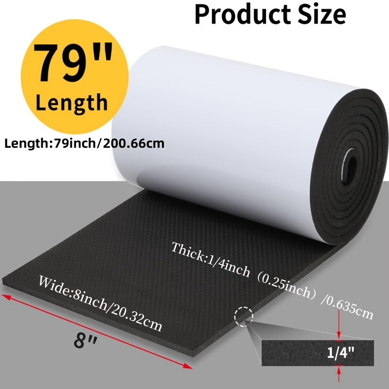 Self-Adhesive EVA Garage Door Protector Black Waterproof Foam Bumper 79x8 inches