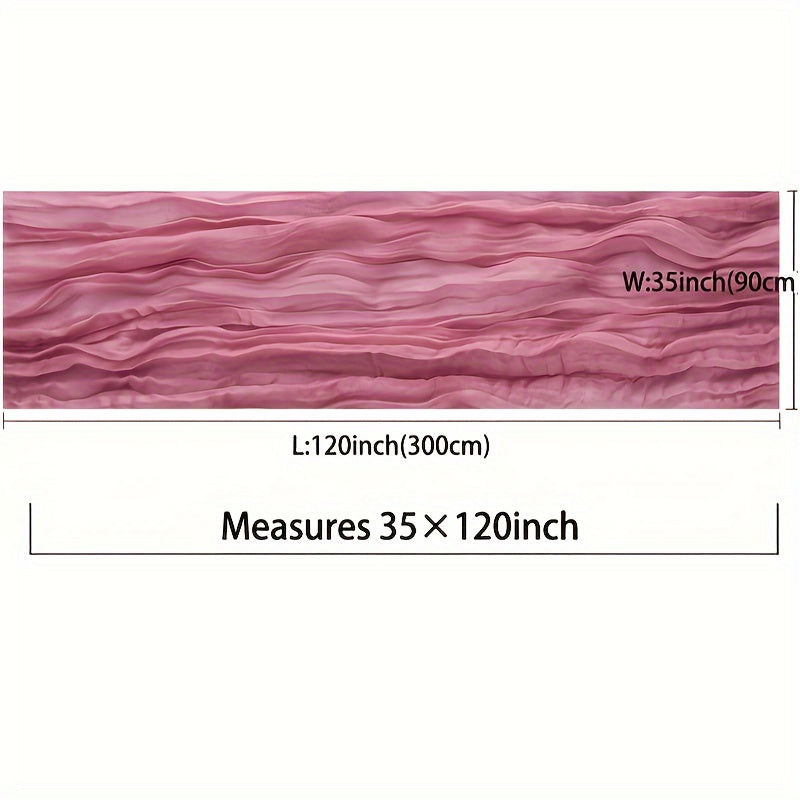 Balinese Pleated Table Runner Solid Color Cheesecloth for Home Dining Wedding Decor