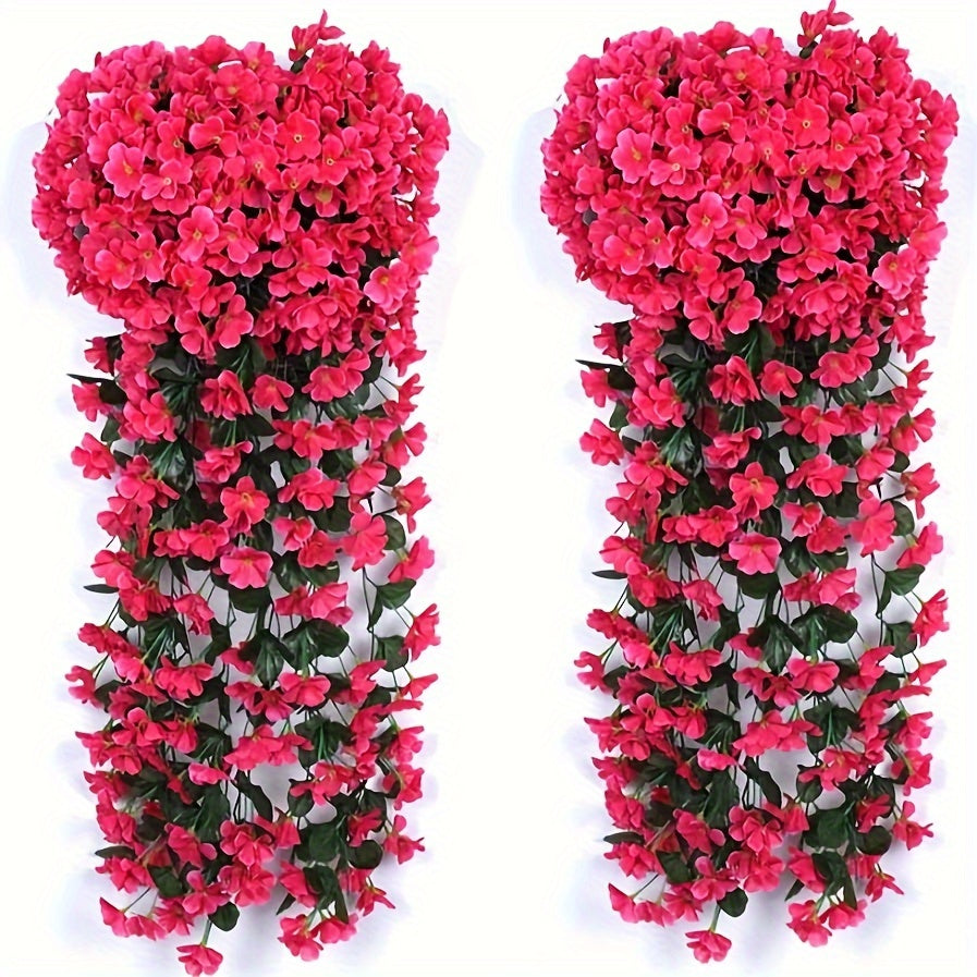2pcs Violet Ivy Artificial Flowers for Outdoor and Wedding Decor