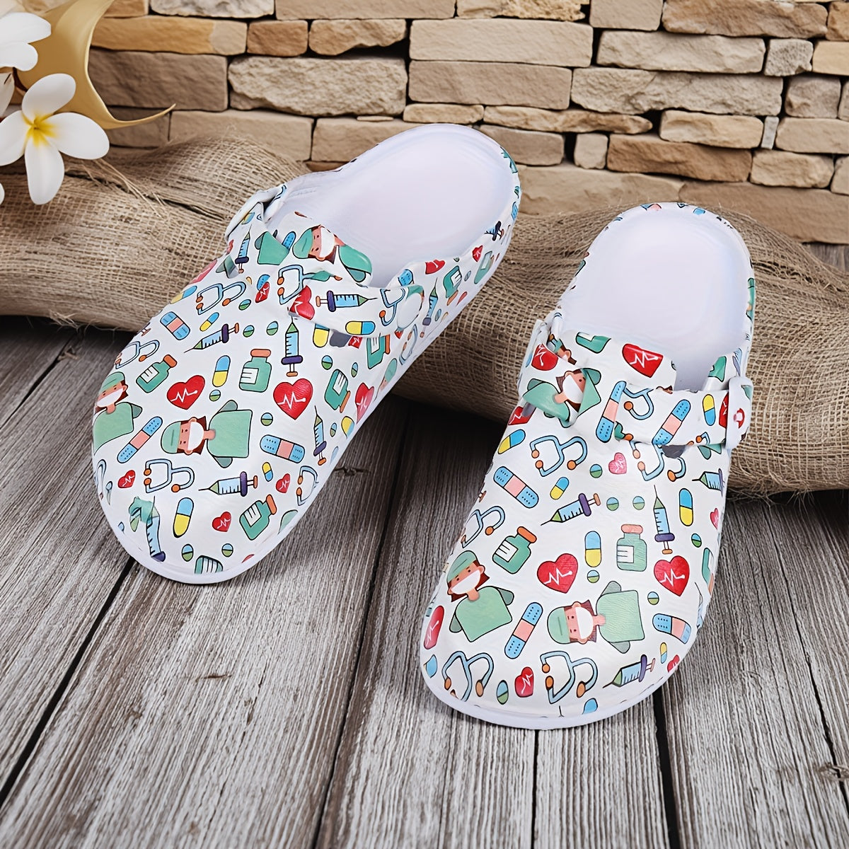 Women Beach Slides Lightweight Casual Mules with Adjustable Buckles