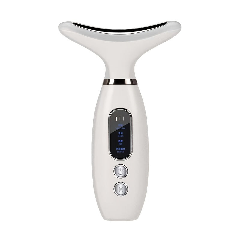 Rechargeable Facial and Neck Massager for Women with Heat Vibration USB Charging