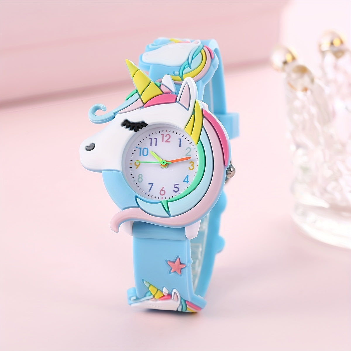Children's Silicone Cartoon Watch for Kids Age 3-14 Non-Waterproof Battery-Powered