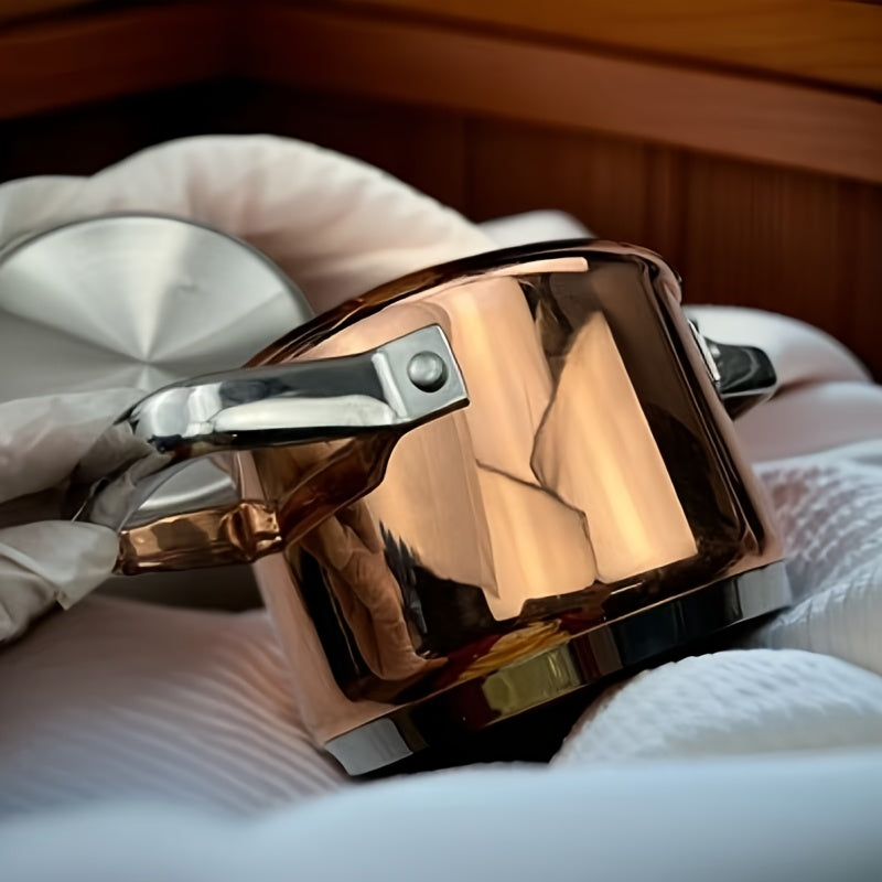 Induksion pechlar uchun mis qoplamali ko‘p funksiyali zanglamaydigan po‘latdan yasalgan sous panni