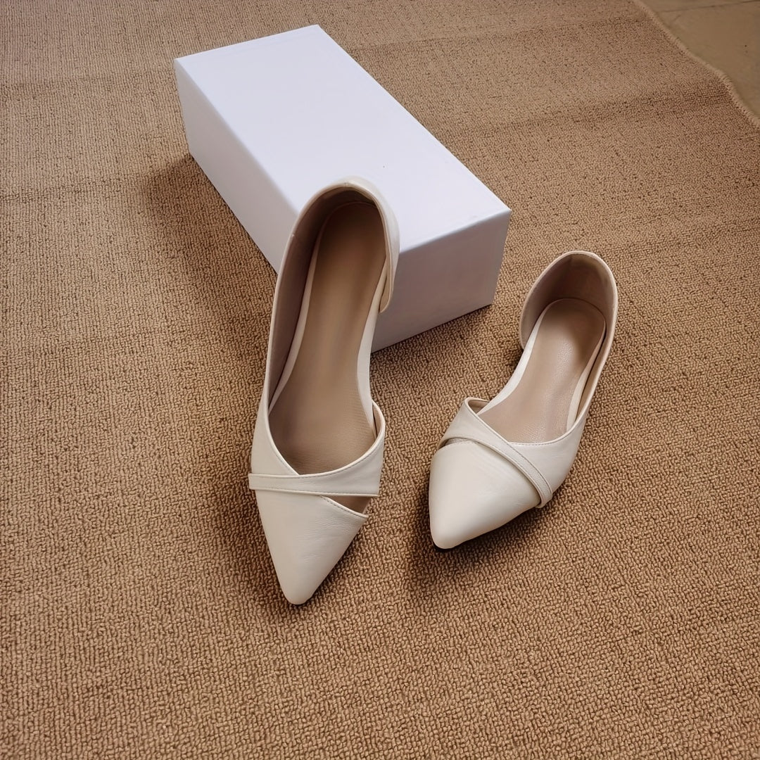 Женские черные балетки с заостренным носком и боковым вырезом, верх из мягкого ПУ, легкая ПВХ подошва, удобные обувь для ношения в течение всего дня. Идеально для повседневной носки. Минималистичные и милые.