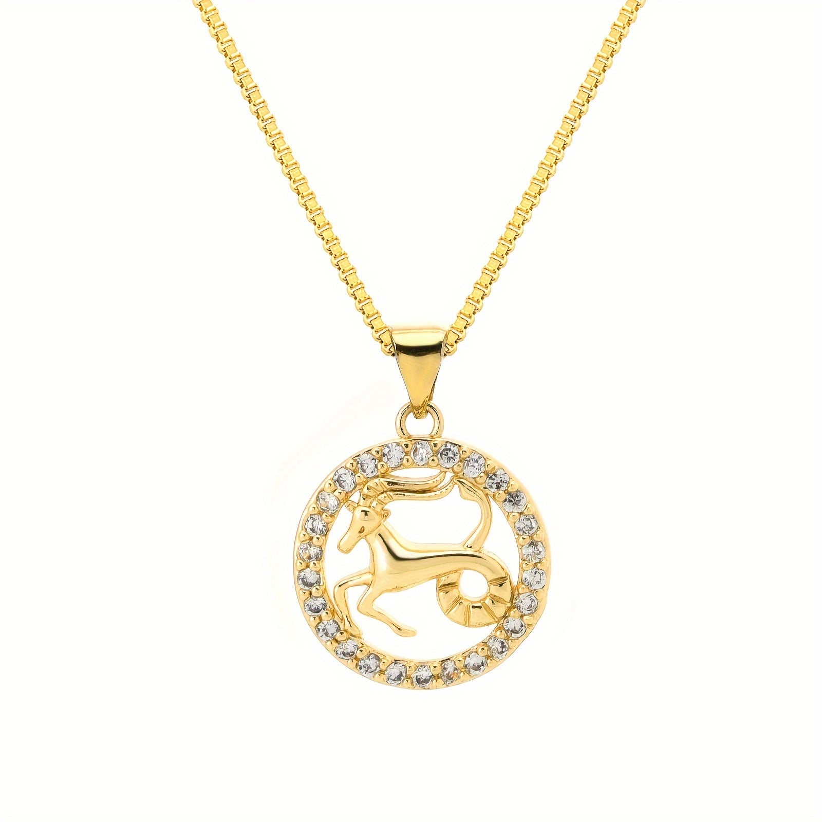 12 Constellations Pendant Necklace Gold Plated Zodiac Jewelry for Men Gift
