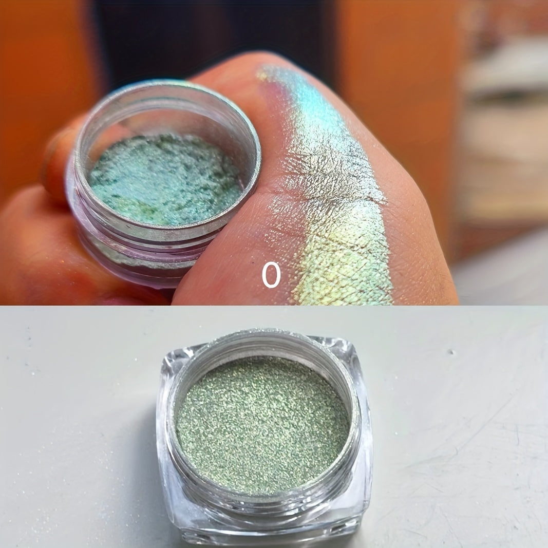 Women Metallic Chameleon Glitter Eyeshadow Powder Chrome Blue Purple Highlighter
