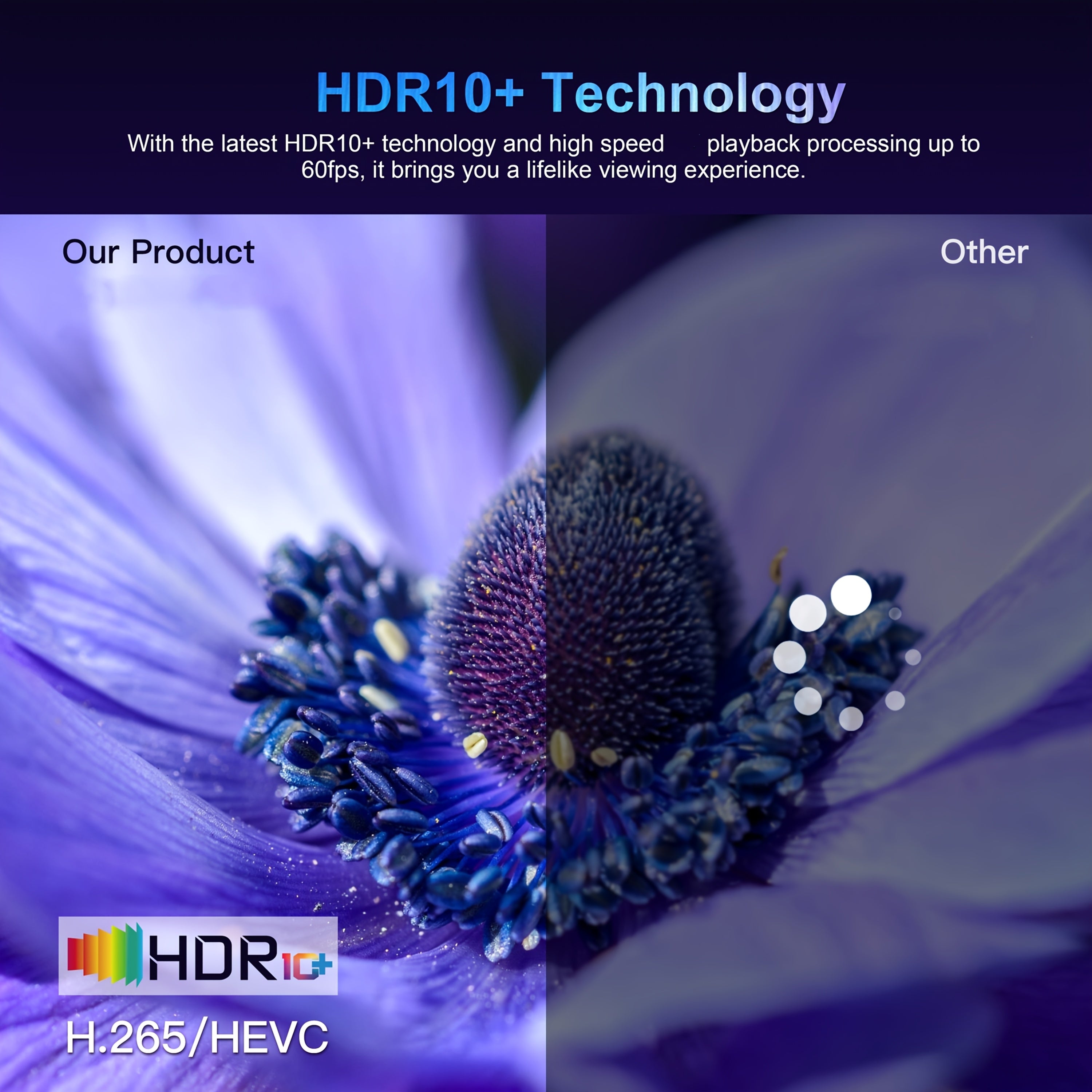 Portable 4K HDR10+ Wireless Projector with 1080P Full HD, Android 11