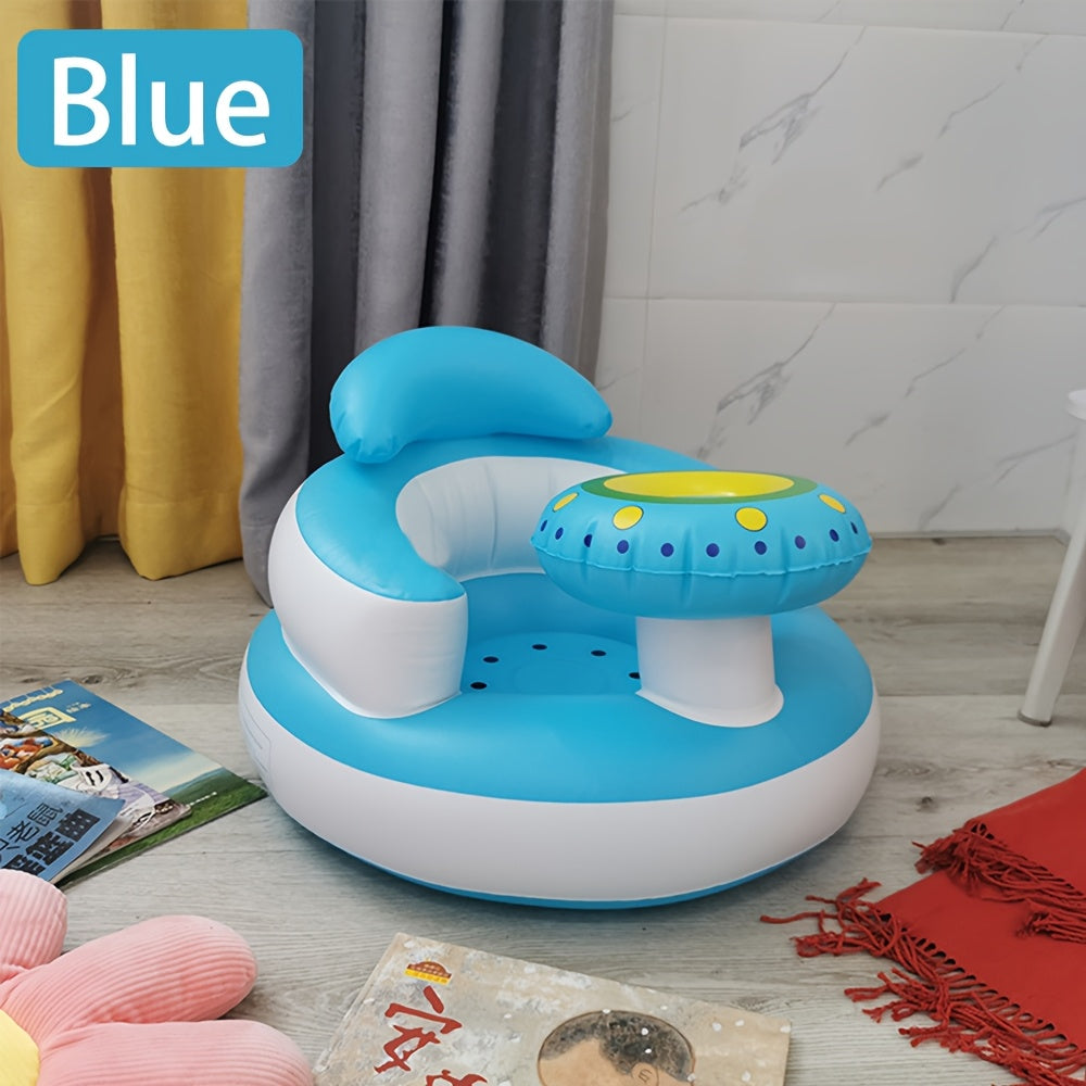 Inflatable Kids Seat for 3-36 Months with Built-In Pump Soft PVC Pink Blue