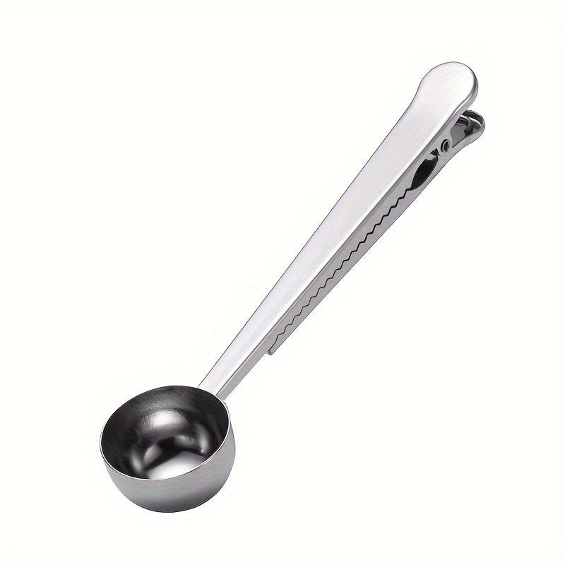 2-in-1 Stainless Steel Coffee Spoon Seal Clip Bag Clip for Baking and Measuring