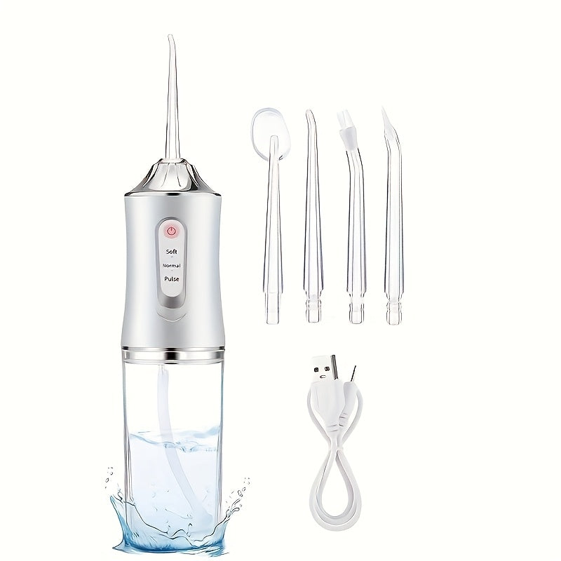 Electric Water Flosser for Teeth Portable Oral Irrigator with 5 Tips White