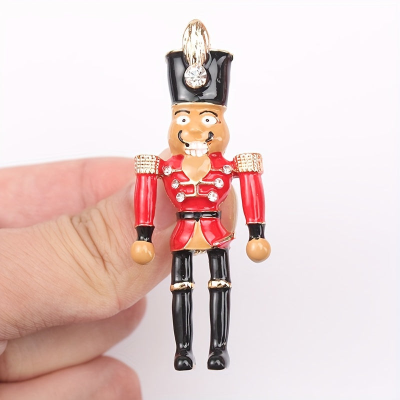 Holiday Nutcracker Soldier Brooch Pin Festive Decorative Accessory