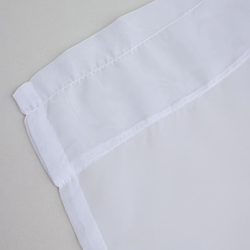 White Sheer Voile Curtains 2 Panels for Kitchen Bedroom Living Room Breathable Window Treatment